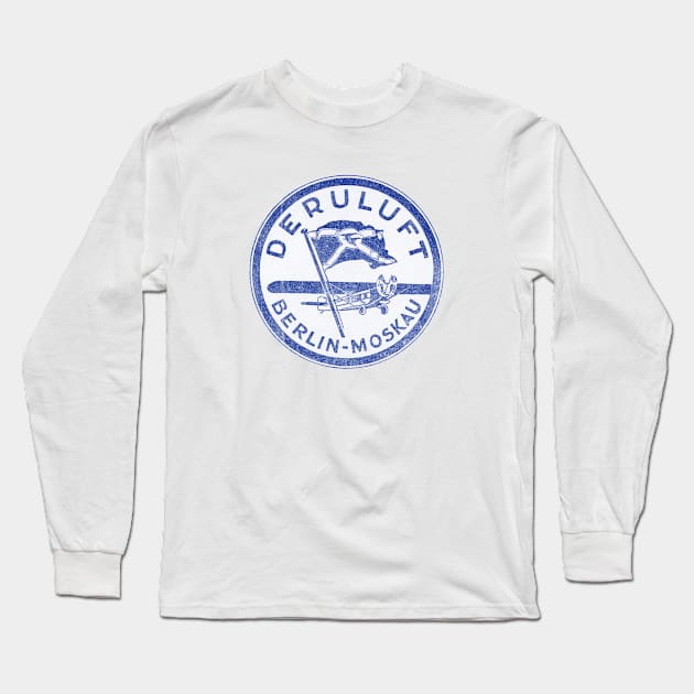 1935 Deruluft Soviet German Airline Long Sleeve T-Shirt by historicimage